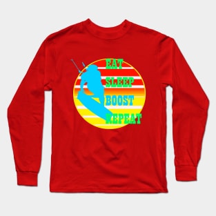 Eat Sleep Boost Repeat Female Kitesufer Retro Sunset Long Sleeve T-Shirt